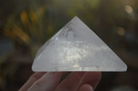 Polished Beautiful Clear Rock Crystal Quartz Pyramids x 2 From Madagascar