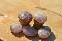 Polished Amethyst Palm Stones With Smokey Patterns  x 12 From Madagascar - TopRock