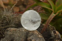 Polished Clear Quartz Crystal Balls / Spheres With Wooden Stands x 2 From Madagascar - TopRock