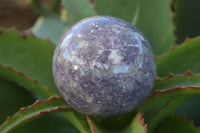 Polished Purple Lepidolite Spheres (One With Rubellite) x 2 From Madagascar