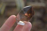 Polished Wispy Phantom Smokey Quartz Points x 12 From Madagascar