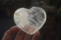 Polished Large Clear Quartz Hearts x 6 From Madagascar