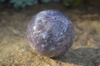 Polished Purple Lepidolite Spheres (One With Rubellite) x 2 From Madagascar