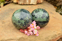 Polished Stromatolite / Kambamba Jasper Spheres  x 2 From Mahajanga, Madagascar - TopRock