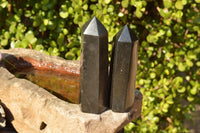 Polished Pitch Black Basalt Points  x 6 From Madagascar - TopRock