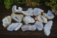 Natural Blue Lace Agate Geode Specimens  x 12 From Nsanje, Malawi - Toprock Gemstones and Minerals 