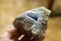 Natural Blue Lace Agate Geode Specimens x 4 From Nsanje, Malawi - TopRock