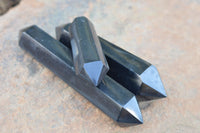 Polished Double Terminated Black Basalt Points  x 3 From Madagascar - TopRock