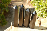 Polished Pitch Black Basalt Points  x 6 From Madagascar - TopRock