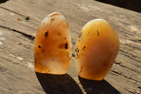 Polished Semi Translucent Dendritic Agate Standing Free Forms  x 2 From Moralambo, Madagascar - TopRock