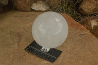 Polished Clear Quartz Crystal Balls / Spheres With Wooden Stands x 2 From Madagascar - TopRock