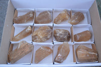 Natural Honey Aragonite Etched & Cobbed Pieces  x 12 From Namibia - Toprock Gemstones and Minerals 