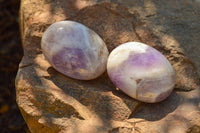 Polished Amethyst Palm Stones With Smokey Patterns  x 12 From Madagascar - TopRock