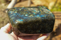 Polished Labradorite Standing Free Form With Spotted Blue & Gold Flash x 1 From Sakoany, Madagascar - TopRock