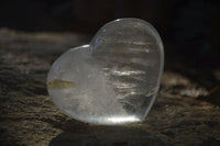 Polished Large Clear Quartz Hearts x 6 From Madagascar