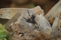 Natural Schorl Black Tourmaline & Smokey Quartz Specimens x 2 From Erongo Mountains, Namibia - TopRock