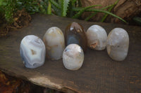 Polished Lovely Mix Of Agate Standing Free Forms  x 6 From Madagascar - Toprock Gemstones and Minerals 