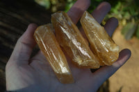 Natural Honey Aragonite Etched & Cobbed Pieces  x 12 From Namibia - Toprock Gemstones and Minerals 