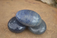 Polished Blue Lazulite Palm Stones  x 6 From Madagascar - TopRock