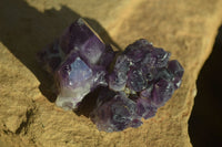 Natural Dark Amethyst Crystal Clusters x 12 From Zambia