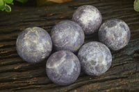 Polished Purple Lepidolite Spheres  x 6 From Ambatondrazaka, Madagascar - Toprock Gemstones and Minerals 