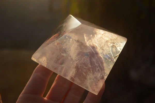 Polished Beautiful Clear Rock Crystal Quartz Pyramids x 2 From Madagascar