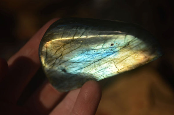 Polished Flashy Labradorite Standing Free Forms  x 6 From Tulear, Madagascar