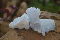 Natural Etched Blue Chalcedony Specimens  x 12 From Nsanje, Malawi