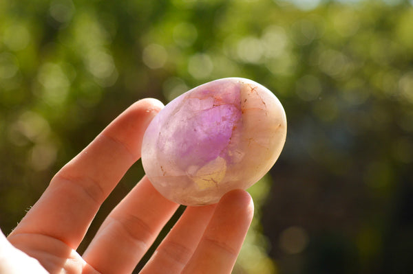 Polished Amethyst Palm Stones With Smokey Patterns  x 12 From Madagascar - TopRock