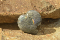 Polished Purple Flash Labradorite Hearts x 6 From Tulear, Madagascar - TopRock