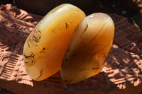 Polished Semi Translucent Dendritic Agate Standing Free Forms  x 2 From Moralambo, Madagascar - TopRock