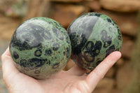 Polished Stromatolite / Kambamba Jasper Spheres  x 2 From Mahajanga, Madagascar - TopRock