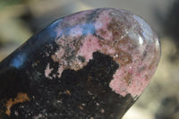 Polished Rhodonite and Chromite Standing Display Free Forms x 2 From Madagascar