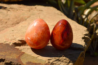 Polished Small Carnelian Agate Eggs  x 12 From Madagascar - TopRock