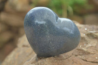 Polished Blue Lazulite Hearts  x 4 From Madagascar - Toprock Gemstones and Minerals 