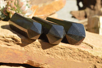 Polished Double Terminated Black Basalt Points  x 3 From Madagascar - TopRock