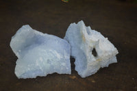 Natural Etched Blue Chalcedony Specimens  x 12 From Nsanje, Malawi