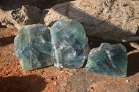 Polished Watermelon Fluorite Slices  x 6 From Uis, Namibia