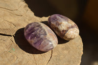 Polished Amethyst Palm Stones With Smokey Patterns  x 12 From Madagascar - TopRock