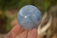 Polished Blue Calcite Spheres x 6 From Ihadilalana, Madagascar