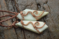 Polished Blue Smithsonite Pendants Wrapped In Copper Wire x 7 From Southern Africa - TopRock