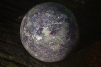 Polished Purple Lepidolite Spheres (One With Rubellite) x 2 From Madagascar