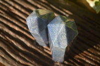 Polished Blue Lazulite Points  x 2 From Madagascar