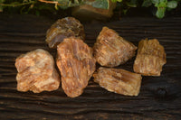 Natural Honey Aragonite Etched & Cobbed Pieces  x 6 From Namibia