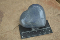 Polished Blue Lazulite Hearts  x 4 From Madagascar - Toprock Gemstones and Minerals 