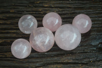 Polished Gemmy Pink Rose Quartz Spheres  x 6 From Ambatondrazaka, Madagascar - Toprock Gemstones and Minerals 