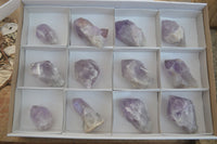 Natural Jacaranda Amethyst Single Crystal Specimens x 12 From Mumbwe, Zambia