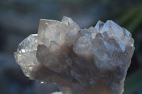 Natural Cascading Smokey Quartz Clusters x 3 From Luena, Congo