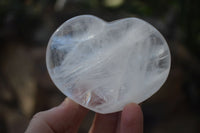 Polished Large Clear Quartz Hearts x 6 From Madagascar