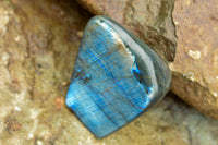 Polished Labradorite Standing Free Forms With Intense Blue & Gold Flash x 3 From Tulear, Madagascar - TopRock